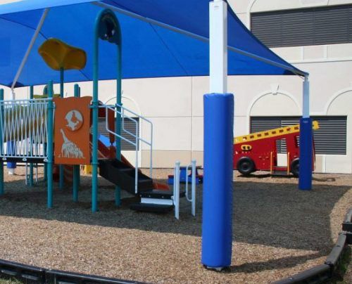Post Pads on a kids playground