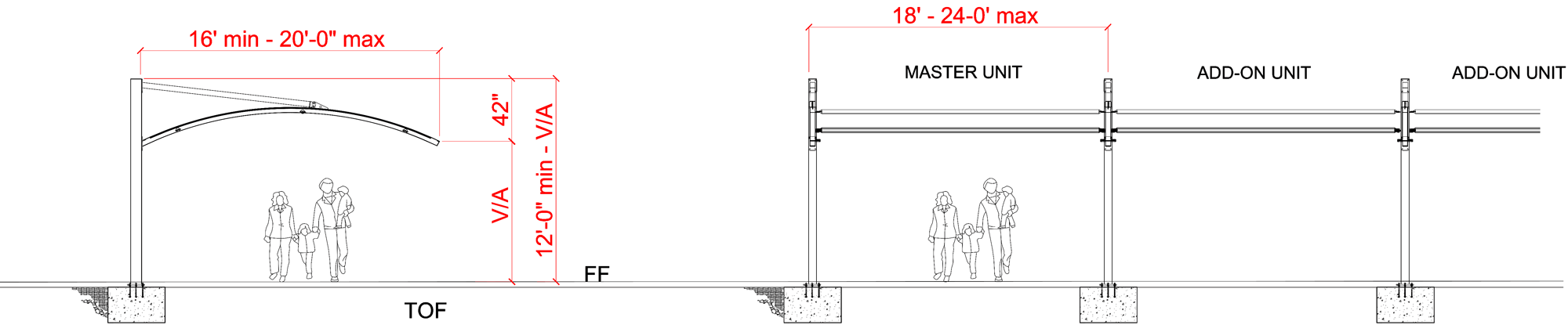 height of shade structure - layout plan